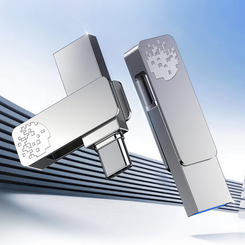 Fanxiang USB Flash Drive F372S, Dual USB Type-C & USB-A, Zinc Alloy Thumb Drive, 32GB/64GB/128GB/256GB