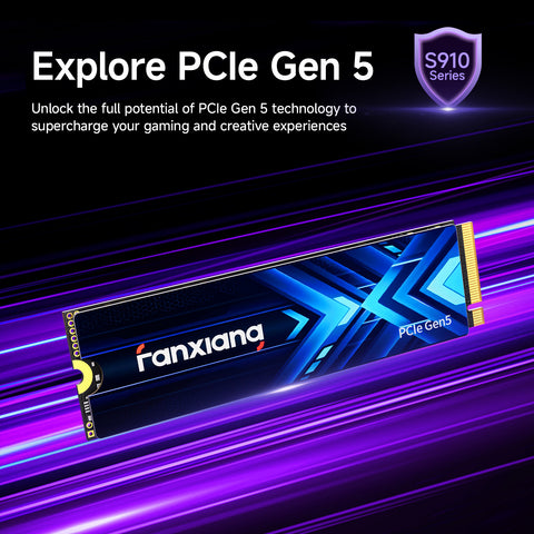 fanxiang 1TB PCIe 5.0 x4 NVMe M.2 SSD, Up to 14000 MB/s,High-Density 3D TLC NAND,High Performance Solid State Drive for AI Applications, Gaming, PC, Laptop