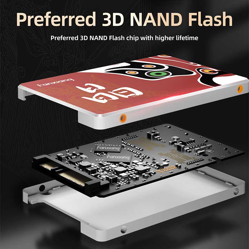fanxiang S102 Pro Disque SSD Interne 2To 2,5, SATA III 6 GB/s, jusqu'à 560  Mo/s, Coque en Alliage d'aluminium, Cache SLC, 3D NAND TLC, Compatible avec  Ordinateur Portable et PC Bureau 