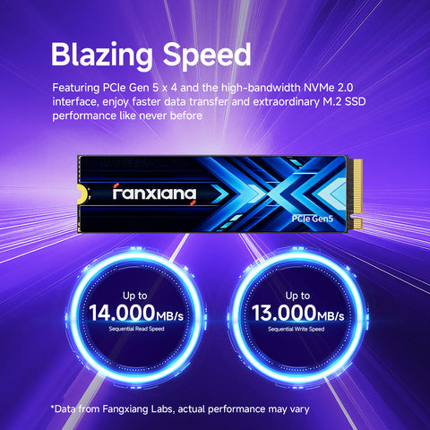 fanxiang 1TB PCIe 5.0 x4 NVMe M.2 SSD, Up to 14000 MB/s,High-Density 3D TLC NAND,High Performance Solid State Drive for AI Applications, Gaming, PC, Laptop