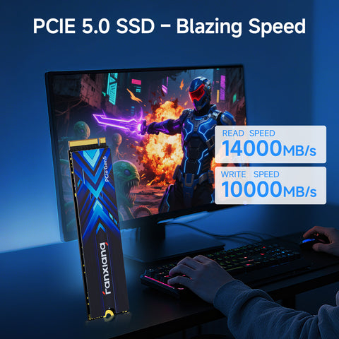 fanxiang 1TB PCIe 5.0 x4 NVMe M.2 SSD, Up to 14000 MB/s,High-Density 3D TLC NAND,High Performance Solid State Drive for AI Applications, Gaming, PC, Laptop