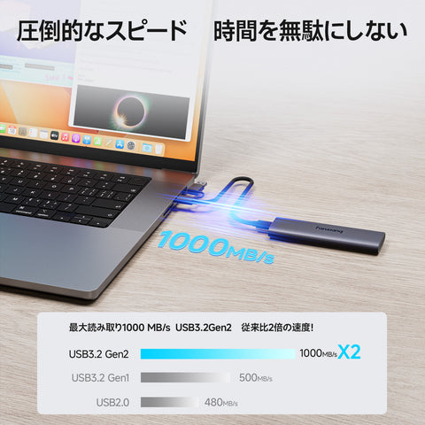fanxiang 1TB External SSD - Portable SSD External Solid State Drive, 1000MB/s,USB 3.2 Gen2 Type-C, Aluminum Alloy, External Hard Drive for iPhone15/16,Android, Mac, Windows -PS1008