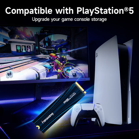 fanxiang 1TB NVMe SSD PCIe Gen 4 Gaming SSD for PS5, Up to 7100MB/s M.2 2280 SSD Compatible with PS5 Storage Expansion, Internal Solid State Drive for Gamers, Professionals, Creators S880E